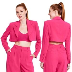 Sergio Hudson x Target Women's Cropped Pink Blazer Women's L